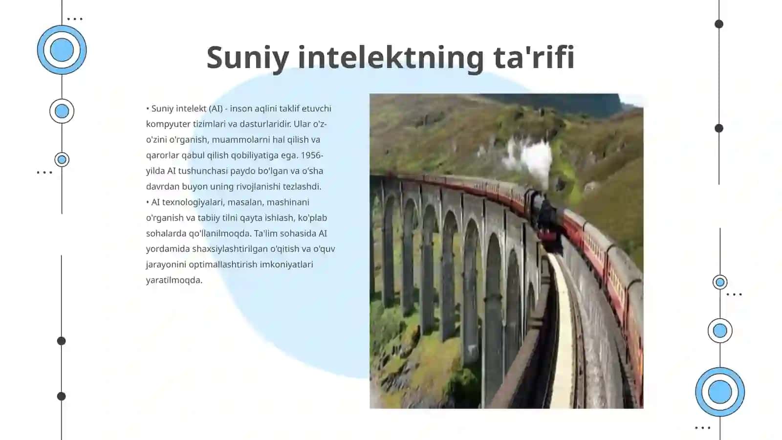 Suniy intelekt va ulardan talim sohasida foydalanish Axborot texnologiyalari 3