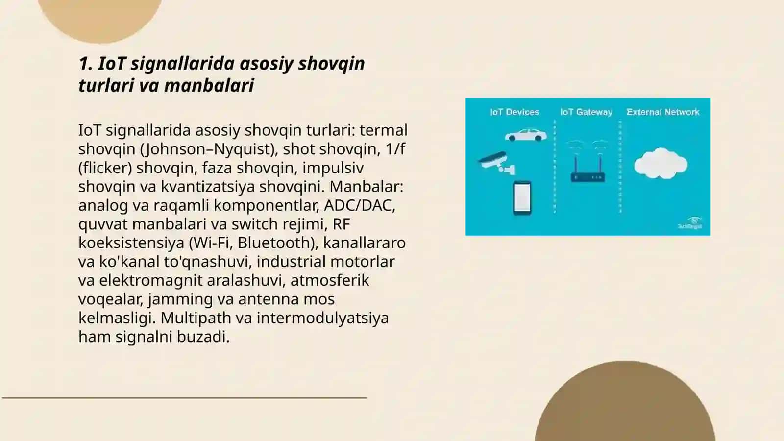 IoT signallarining telekommunikatsiya kanallaridagi shovqin va buzilishlari 3