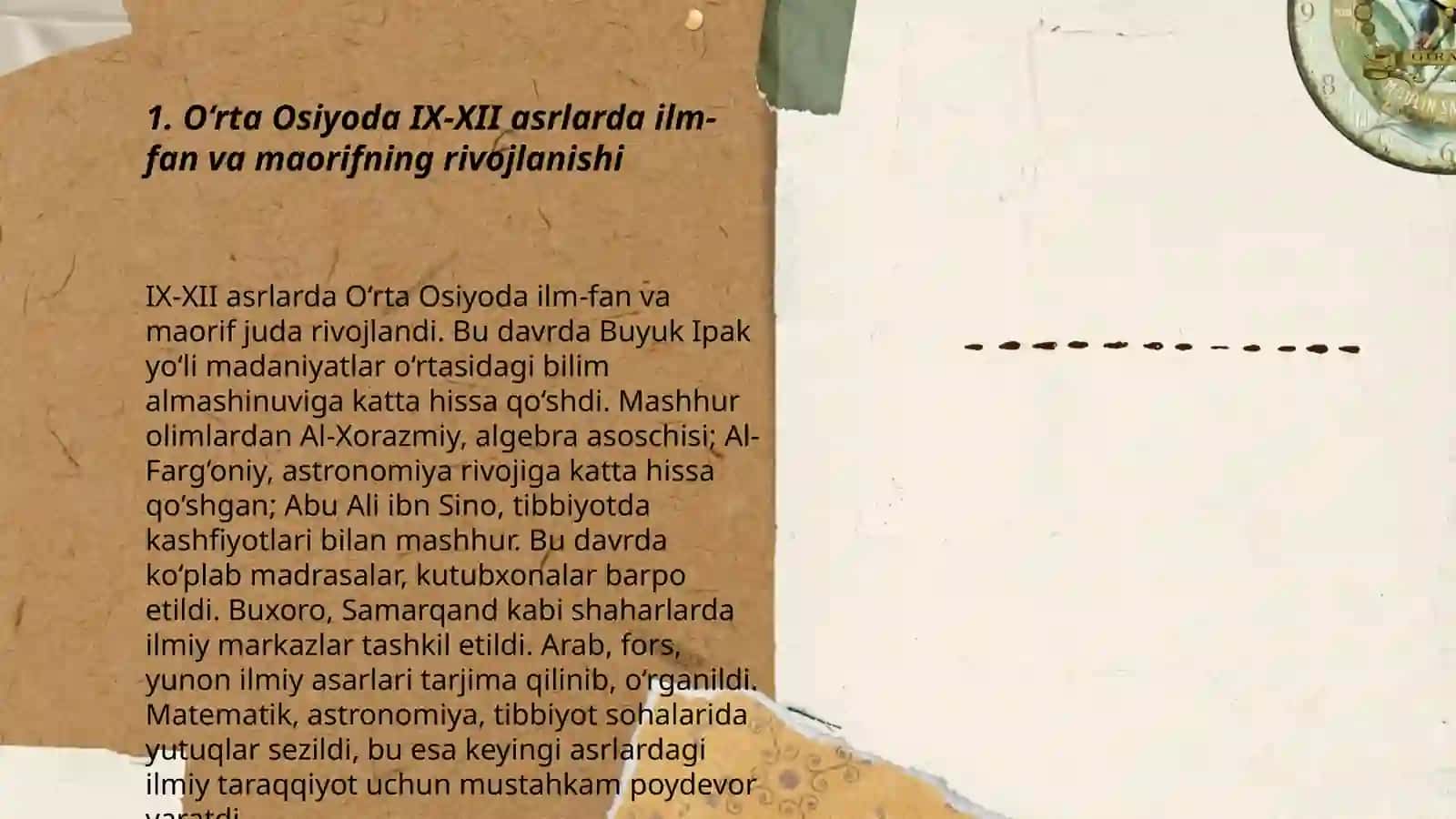 O‘rta Osiyoda IX-XII asrlarda ilm-fan va maorifning rivojlanishi 3