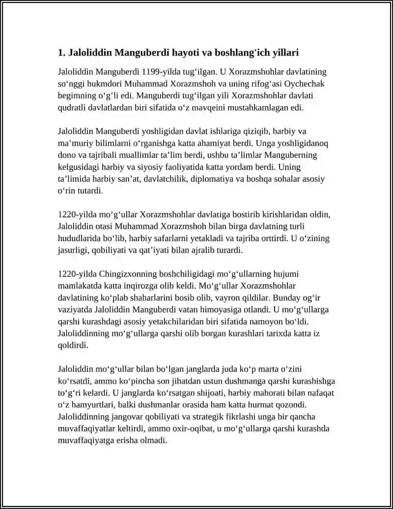 JALOLIDDIN MANGUBERDI - VATAN HIMOYACHISI 3