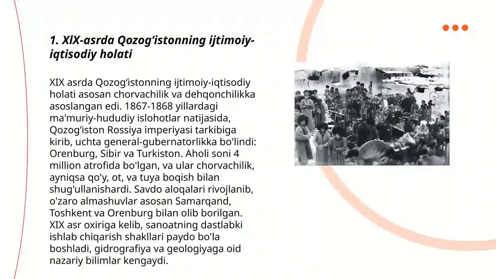 XlX-asir oxri XX-asir boshlarida Qozogʻiston 3