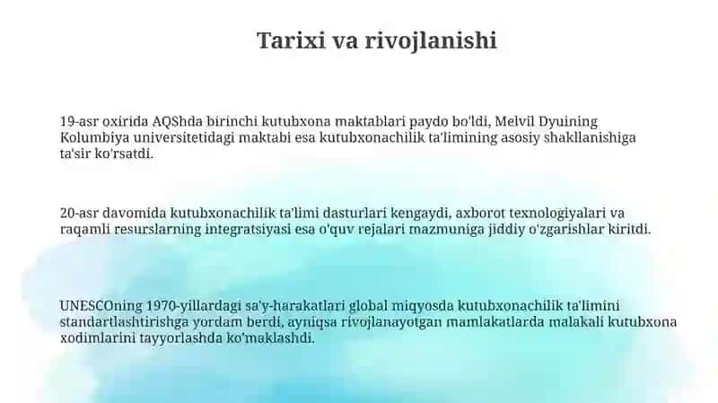 Kutubxonachi kadrlar tayyorlash 3