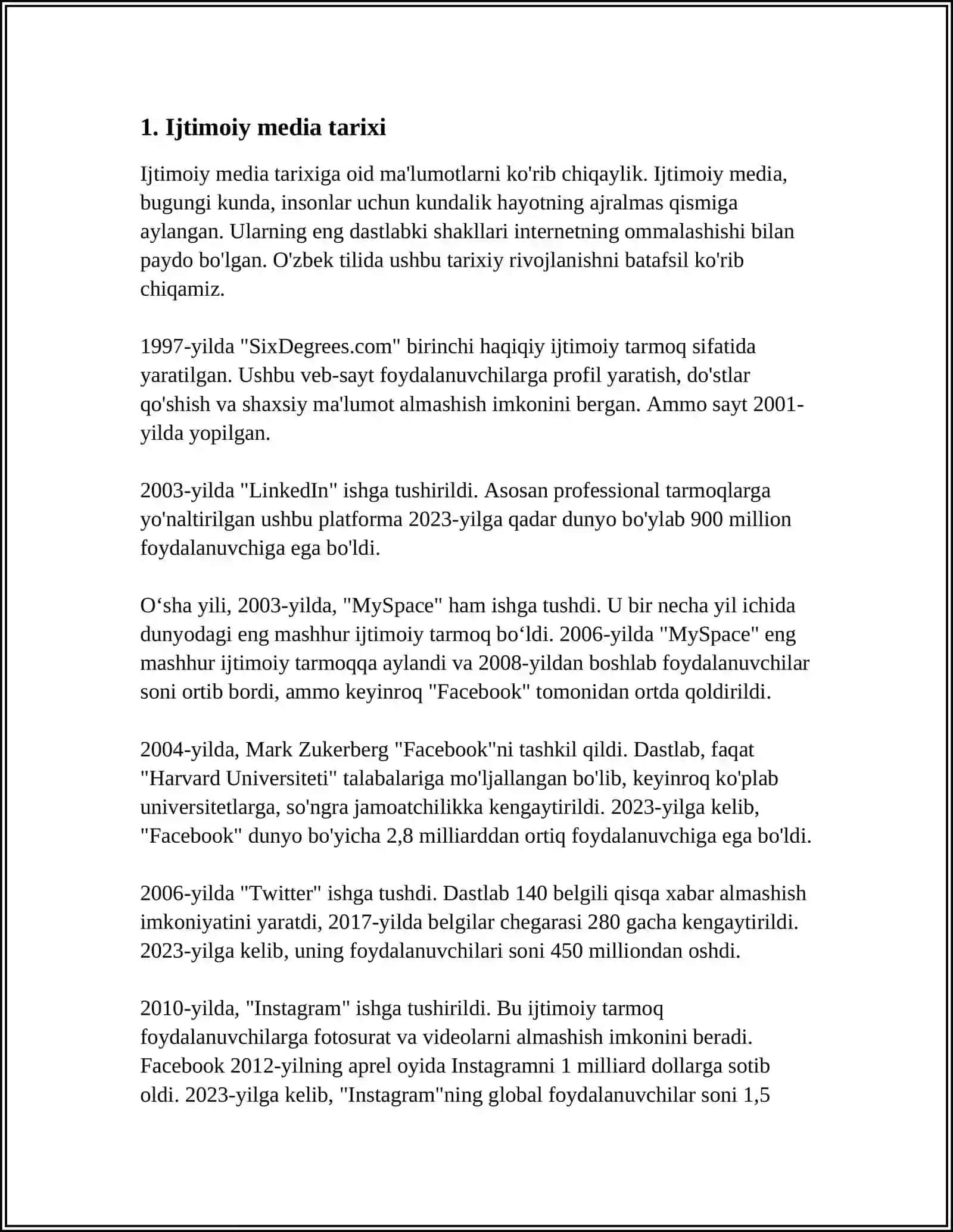 MUSTAQIL ISH Mavzu: IJTIMOIY MEDIA SHAKLLARI 3