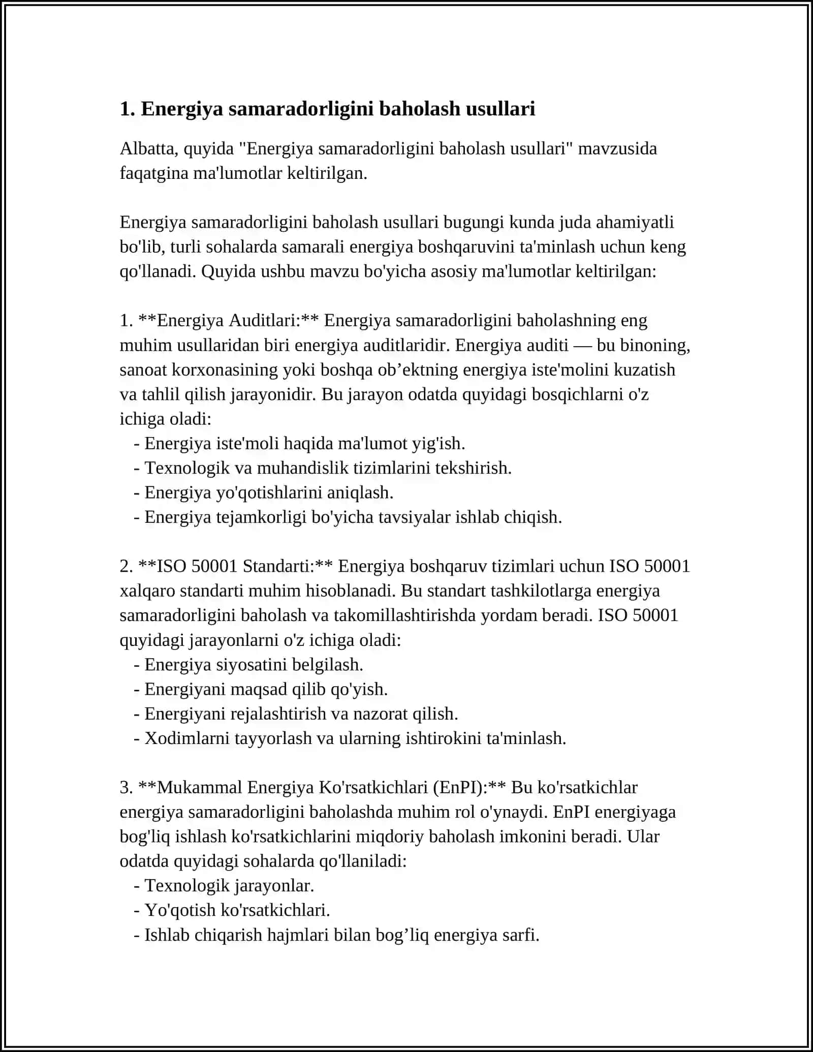 TEXNOLOGIK SAMARADORLIKNI ANIQLASH USULLARI 3