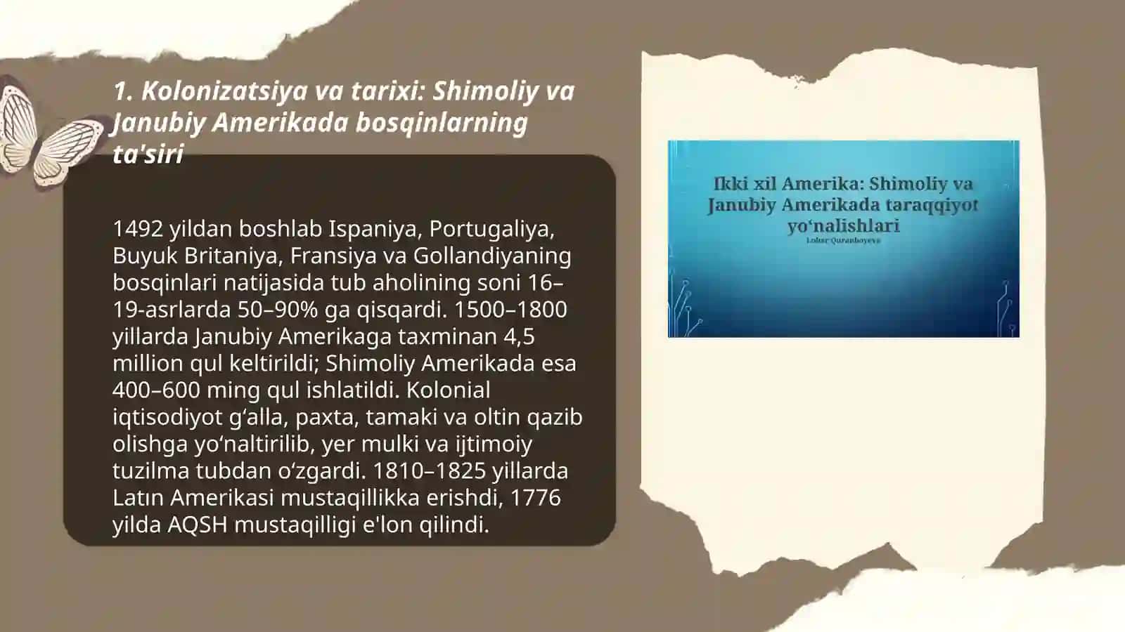Ikki xil Amerika.Shimoliy va Janubiy Amerikada taraqqiyot yoʻnalishlari 3