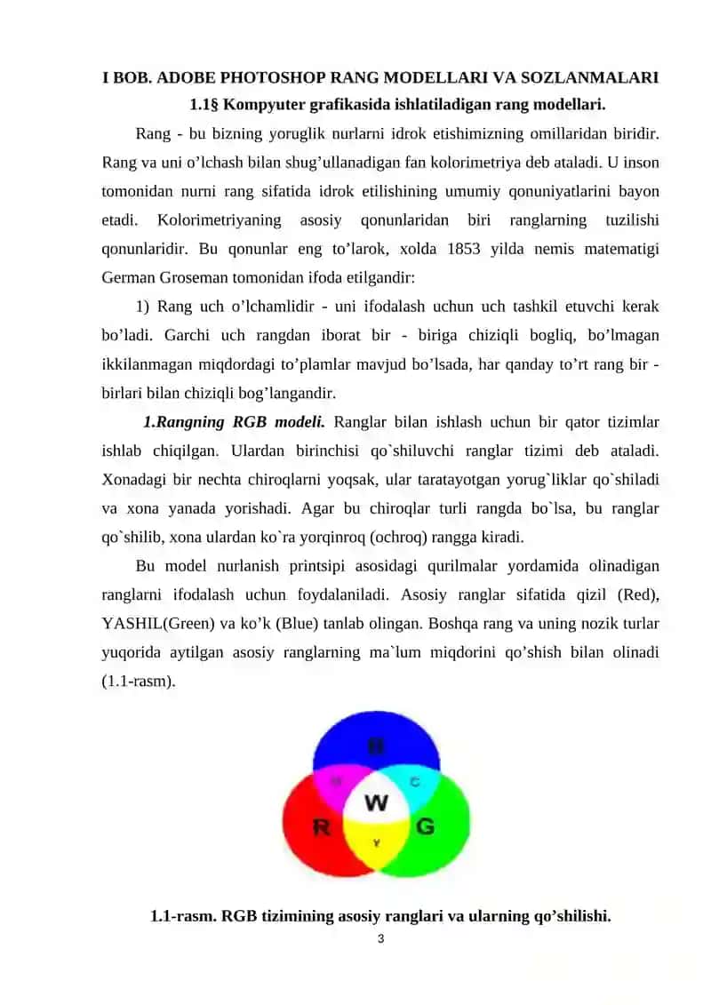 ADOBE PHOTOSHOP DASTURNING GRAFIK OBYEKTLARDA RANGLAR VA QATLAMLAR BILAN ISHLASHNING ZAMONAVIY USULLARI 3
