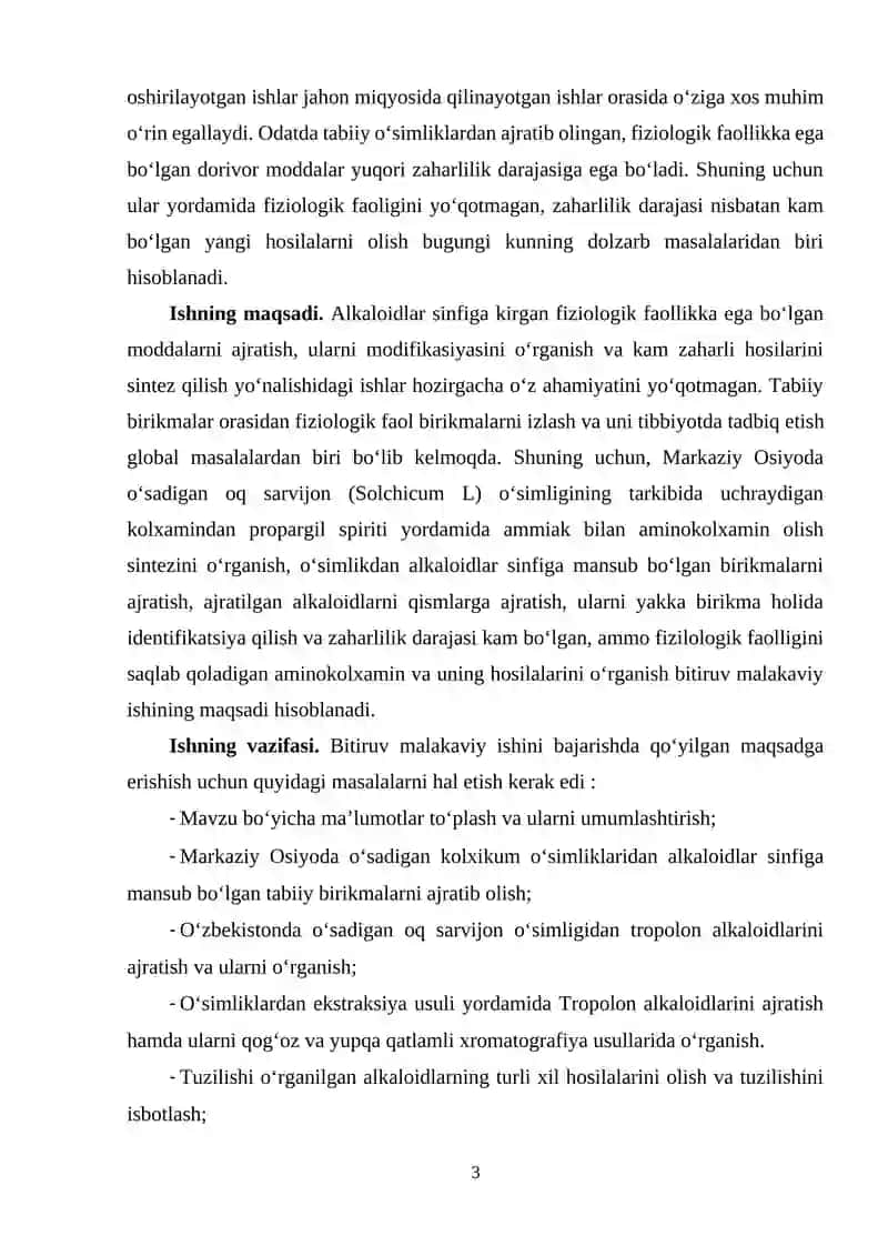 O‘simliklardan alkaloidlar ajratib olish usullari 3