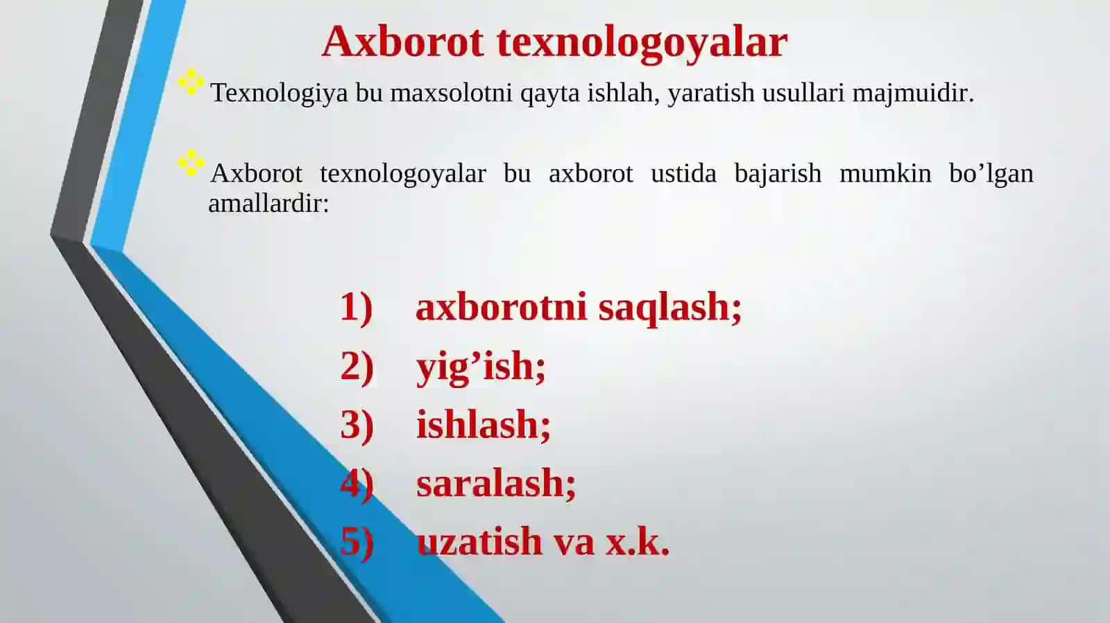 Texnik tizimlarda axborot texnologiyalari fanining predmeti va vazifalari 3