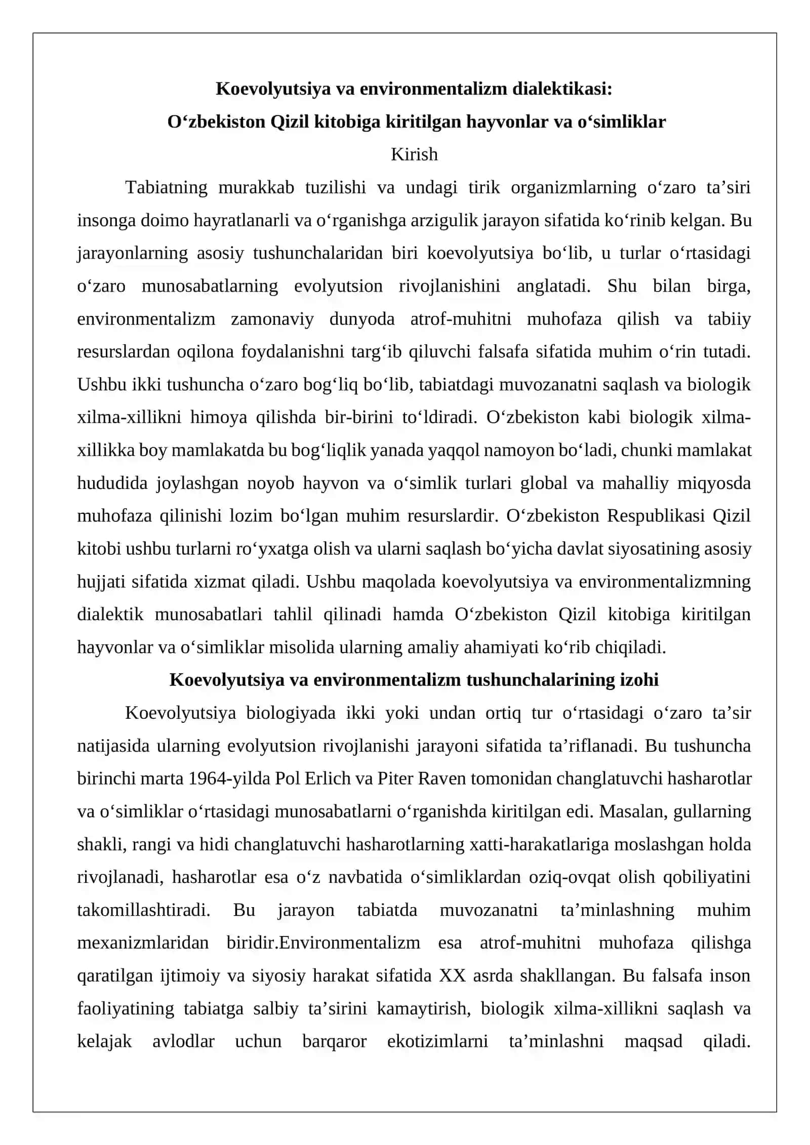 O‘zbekiston qizil kitobga kiritilgan hayvonlar va o‘simliklar 3