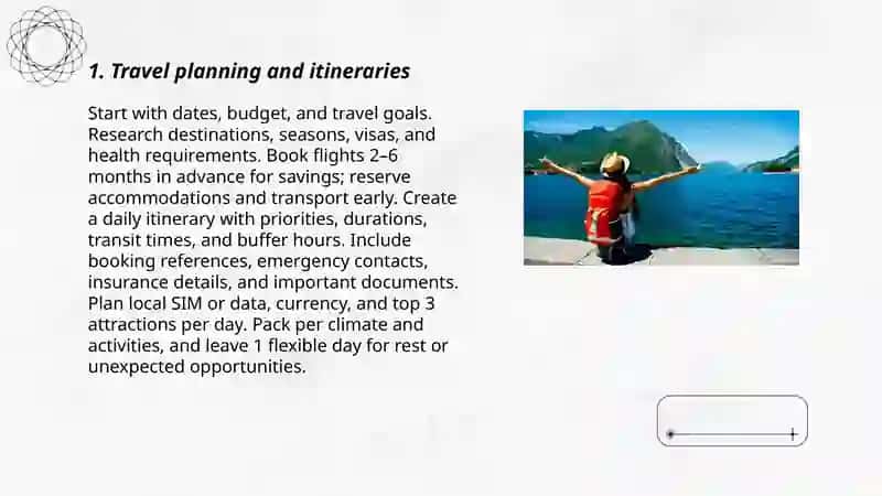 Travel Planning and Itineraries 3