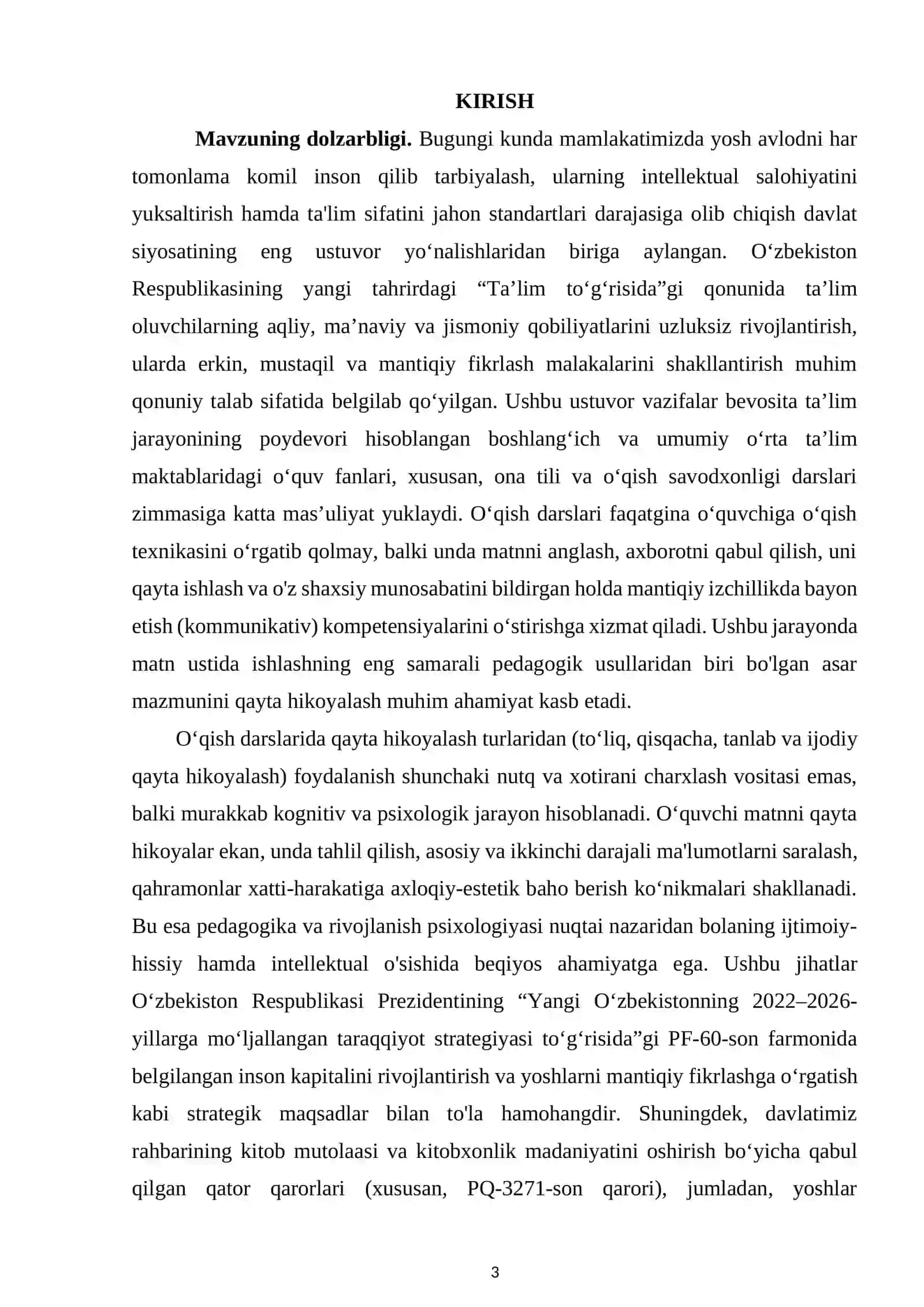 BOB O‘QISH SAVODXONLIGI DARSLARIDA QAYTA HIKOYALASH TURLARIDAN FOYDALANISH 3