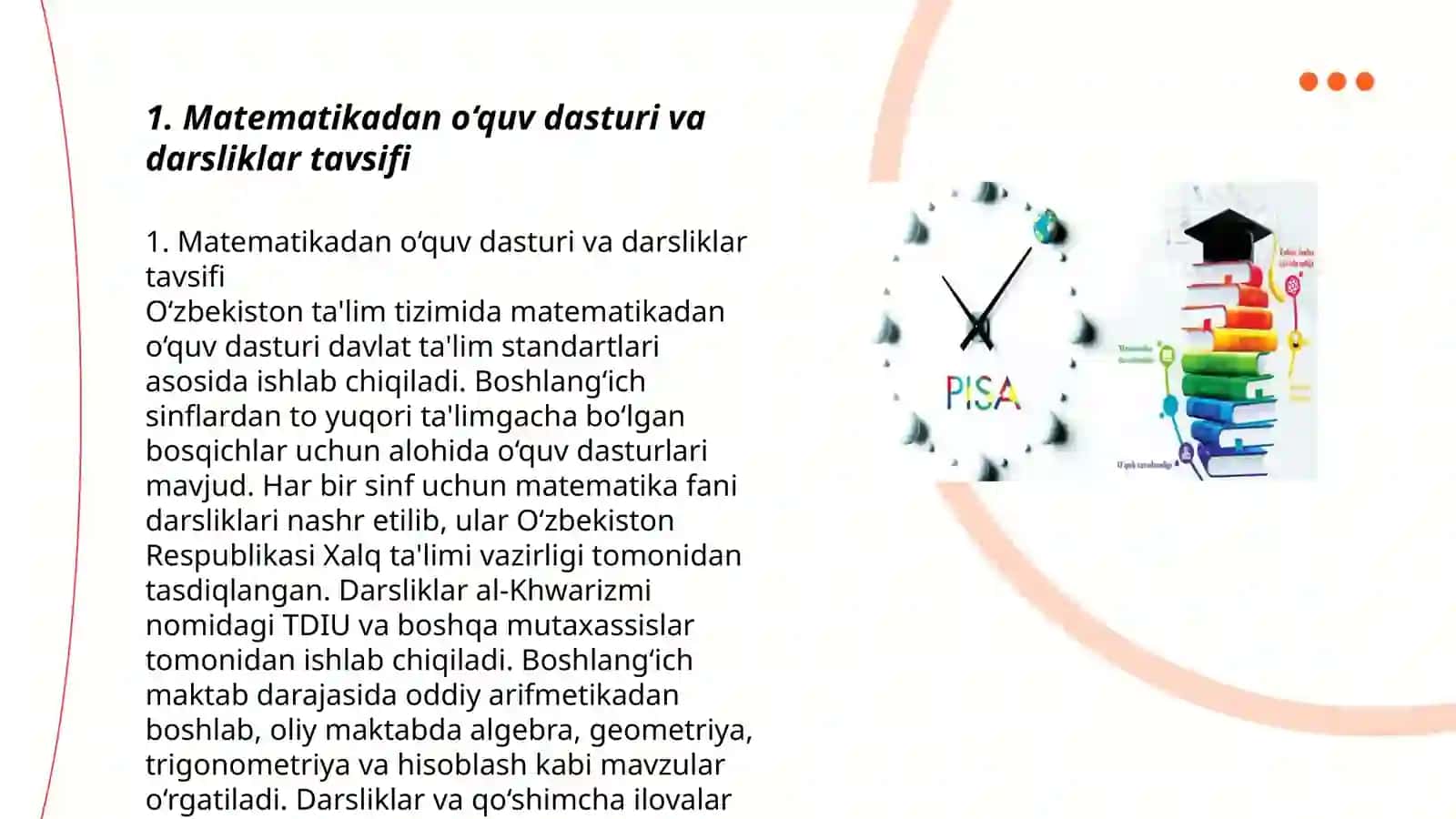 Matematikadan o‘quv dasturi va darsliklar 3