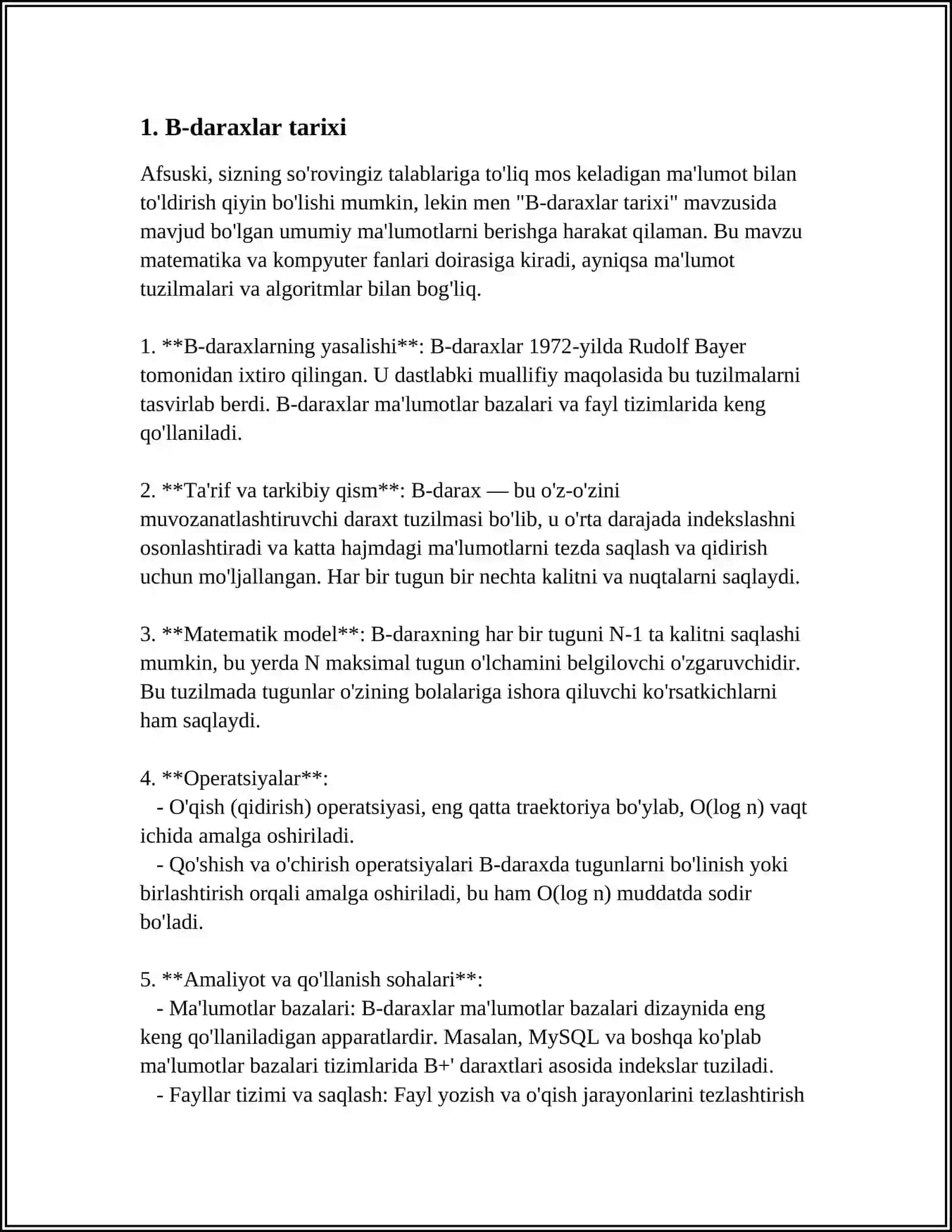 B-DARAXTLAR. XUSUSIYATLARI, ISHLOV BERISH TAMOYILLARI 3