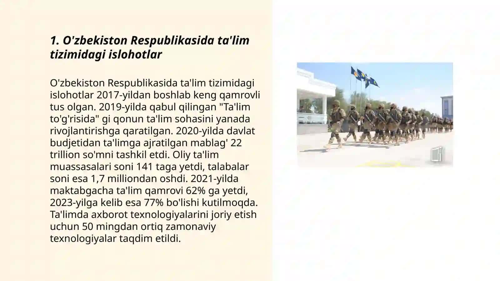 O'zbekiston Respublikasida ijtimoiy sohadagi islohotlar 3