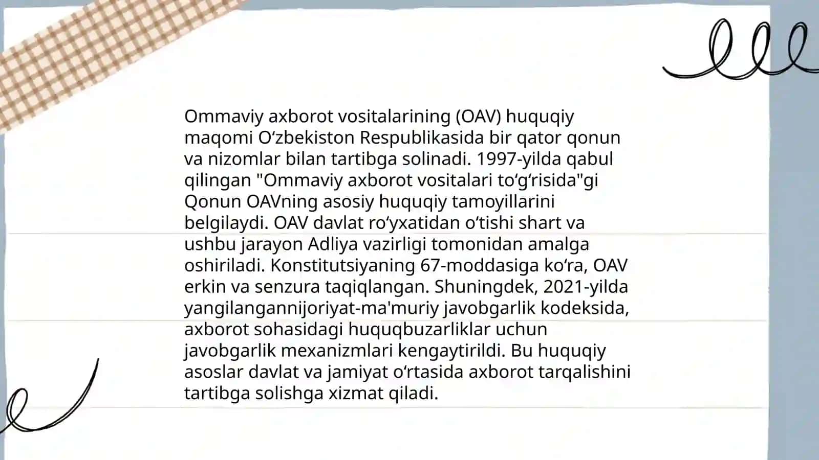 Ommaviy axborot vositalarining faoliyati 3