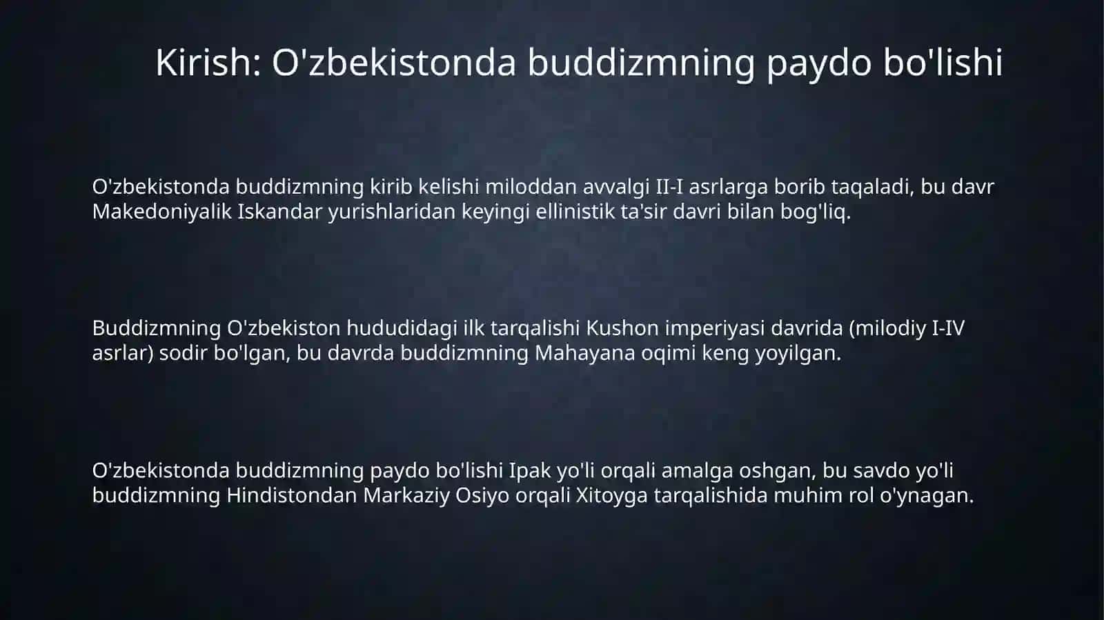 Oʻzbekistonda buddaviylik dinining tarixiy ildizlari 3