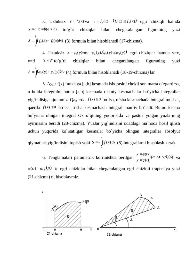 Aniq integralning ba`zi tadbiqlari 3