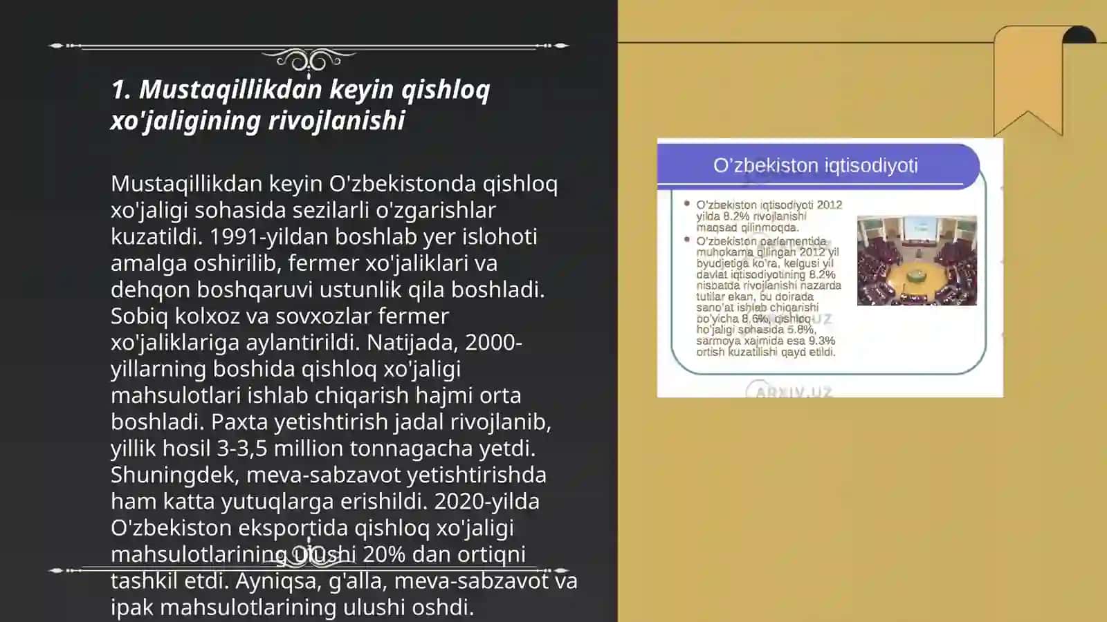 Mustaqillikdan keyin qishloq xo'jaligining rivojlanishi 3