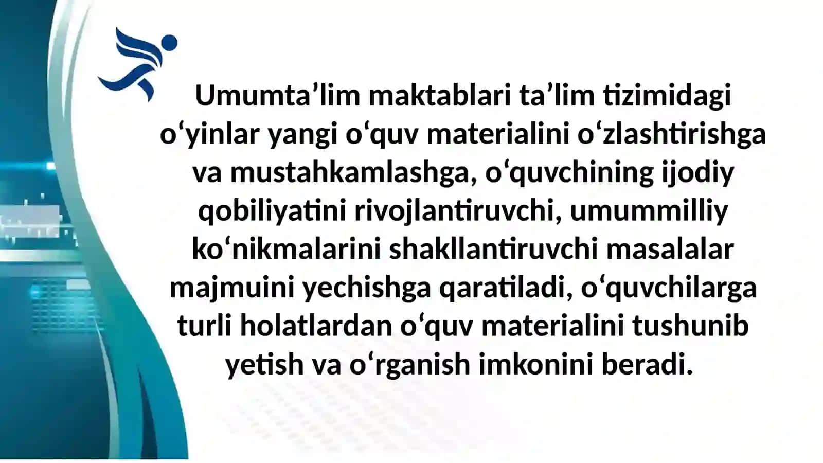 O‘YIN TEXNOLOGIYASIDAN TA’LIM JARAYONIDA FOYDALANISHNING PEDAGOGIK VA PSİXOLOGIK AHAMIYATI 3