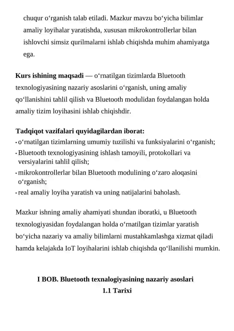 OʻRNATILGAN TIZIMLARDA BLUETOOTH TEXNALOGIYASI. 3