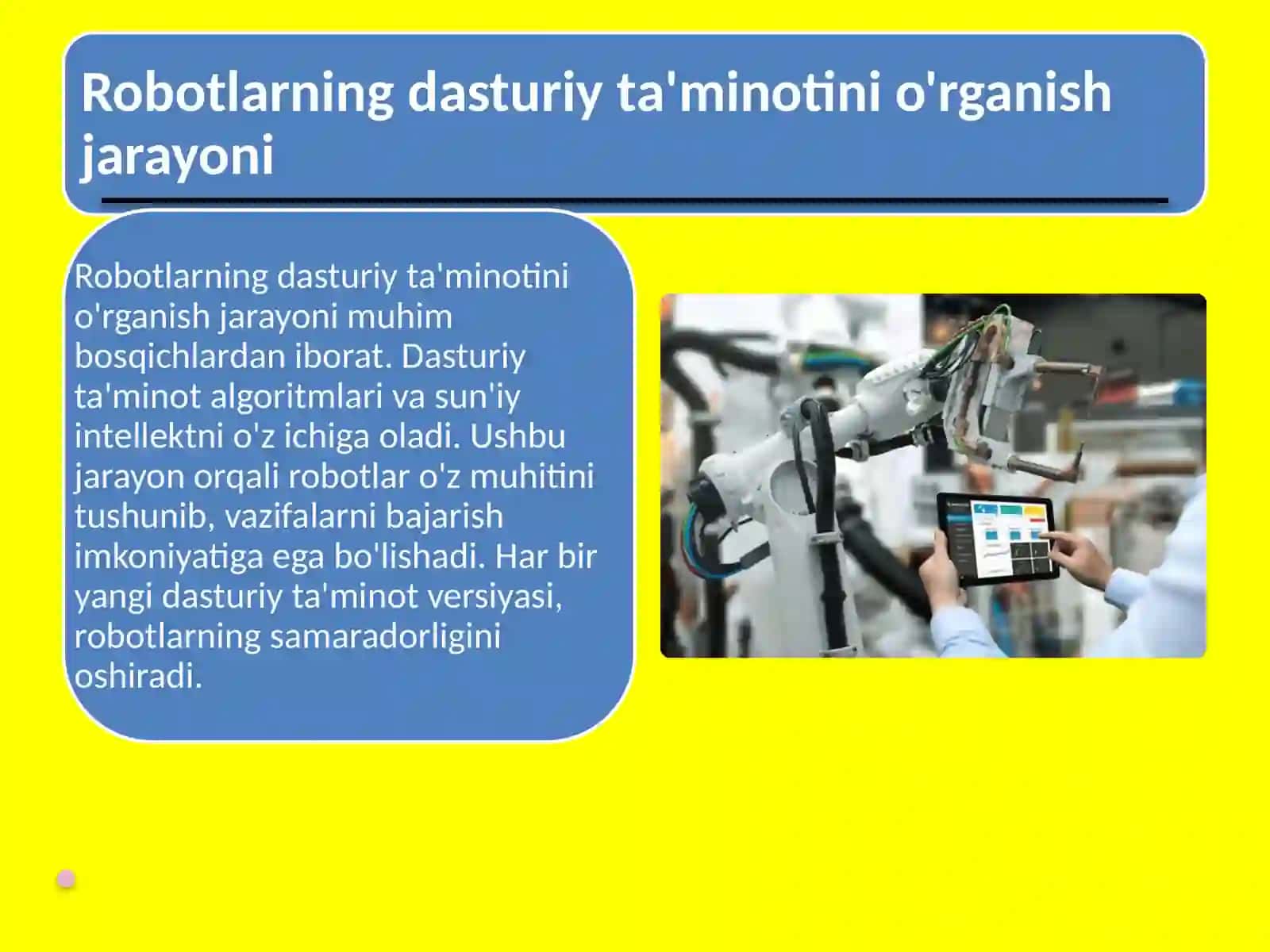 Robotlarning dasturiy ta'minotinio'rganishjarayoni 3