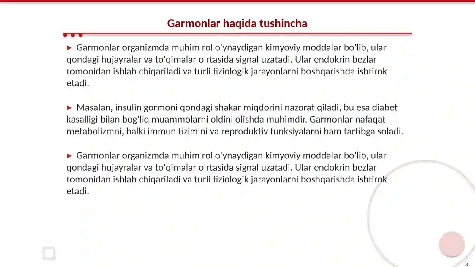 Garmonlar Fan nomi gistalogiya 3