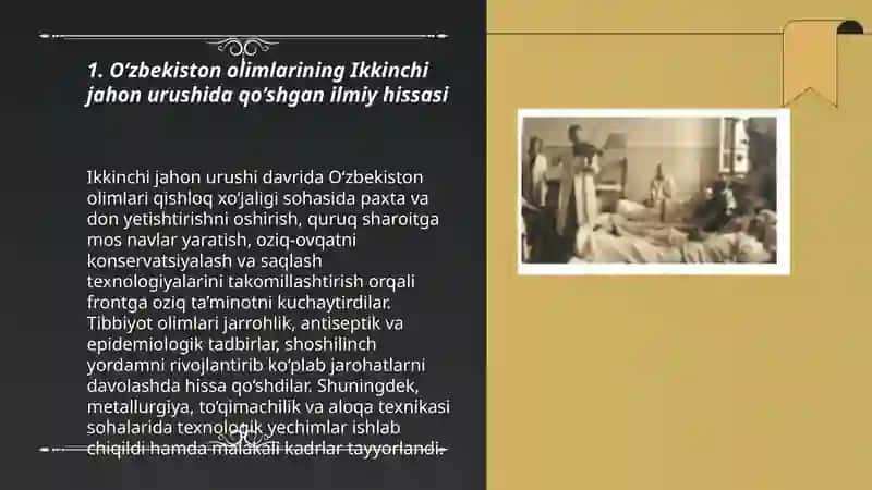 O‘zbekiston olimlarining Ikkinchi jahon urushida qo‘shgan ilmiy hissasi 3