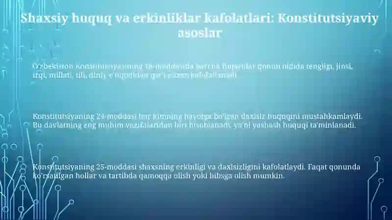 Shaxsiy huquq va erkinliklarning kafolatlari 3