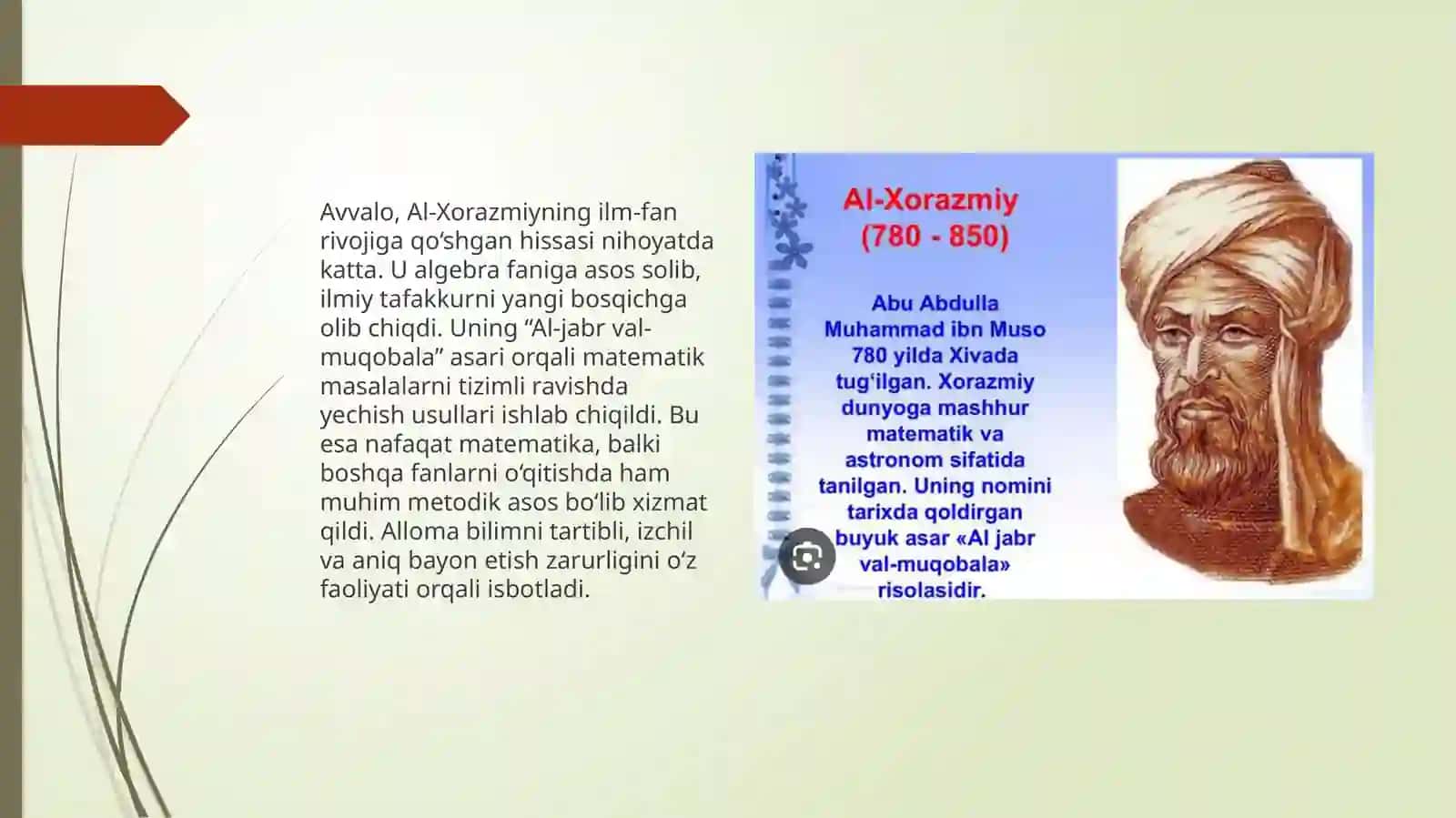 Imom Abdullox Muhammad ibn Muso al Xorazmiyning didaktik g’oyalari 3