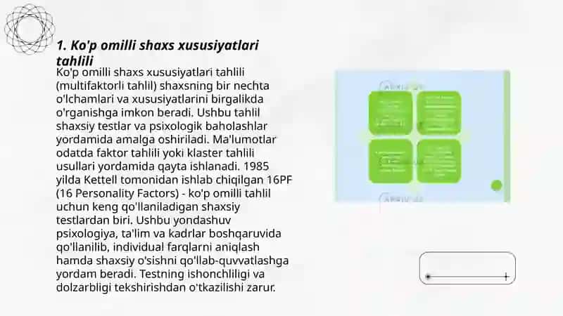 Psixodiagnostik tushunchalar, lug'at tezaurasi 3