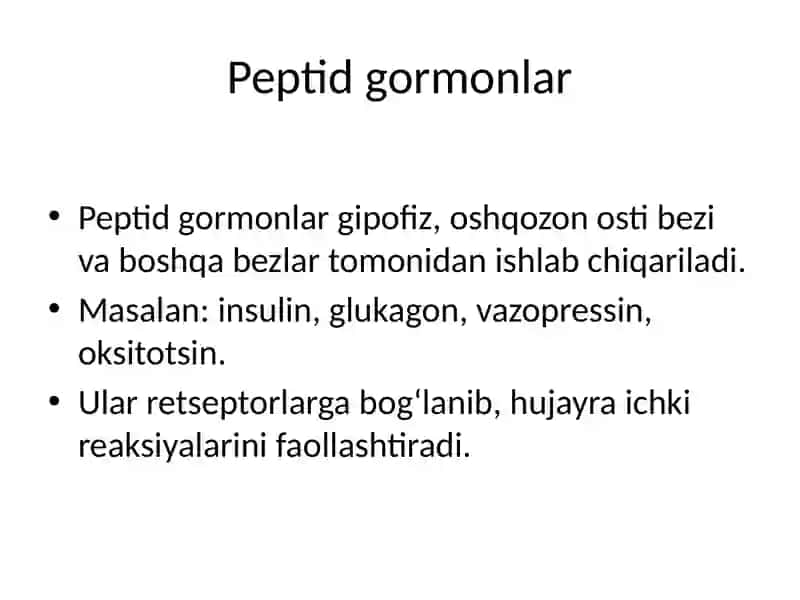 Peptid tabiatli fiziologik faol moddalar 3