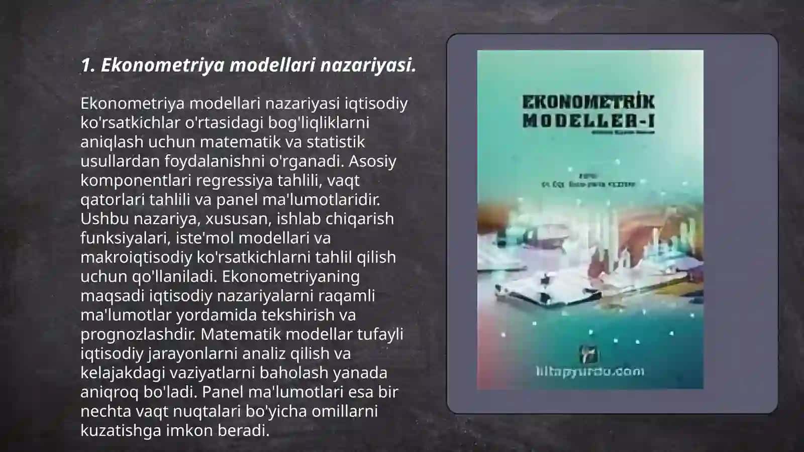 Ekonometrik modellarning sifatini umumiy baholash 3