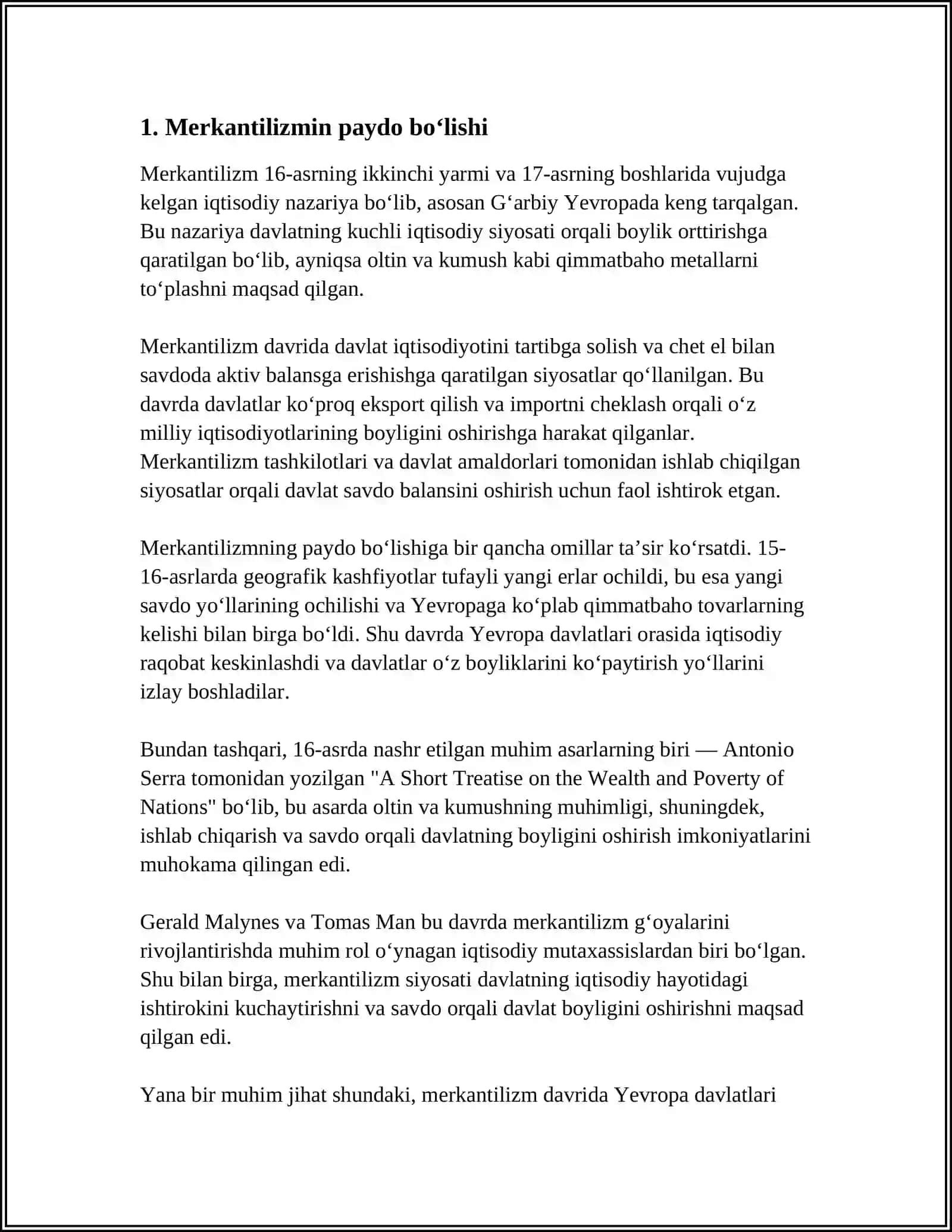 ILK MERKANTALIZM TA'LIMOTI VA UNING NAMOYONDALARI 3