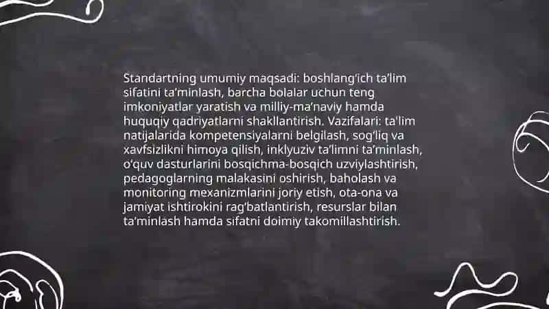 Boshlangʻich ta'lim davlat standarti mazmuni negizini belgilovchi koʻrsatkichlar 3