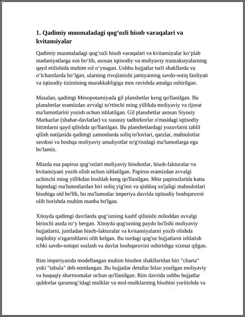 MUSTAQIL ISH Mavzu: QOGʻOZ PULLARNING RIVOJLANISH BOSQICHLARI 3