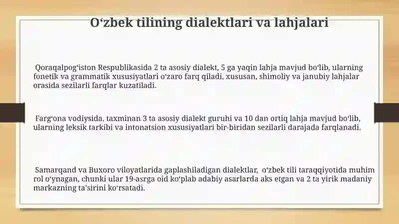 Oʻzbek tilining dialektlari va lahjalari 3