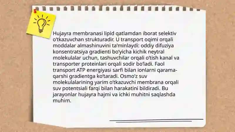 Hujayralarning oziqlanishi, rivojlanishi va ko‘payishi 3