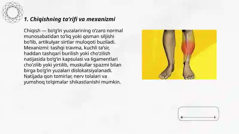 Chiqish va sinishlar,ularning turlari va birinchi tibbiy yordam 3