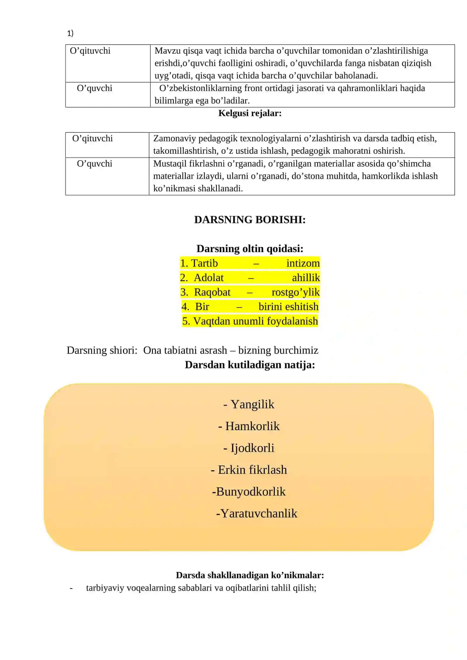 O'QUV JARAYONINI AMALGA OSHIRISH TEXNOLOGIYASI 3