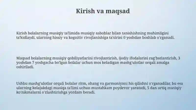 Bolalar cholgʻu asboblarida joʻr boʻlish faoliyatini shaklantirish 3