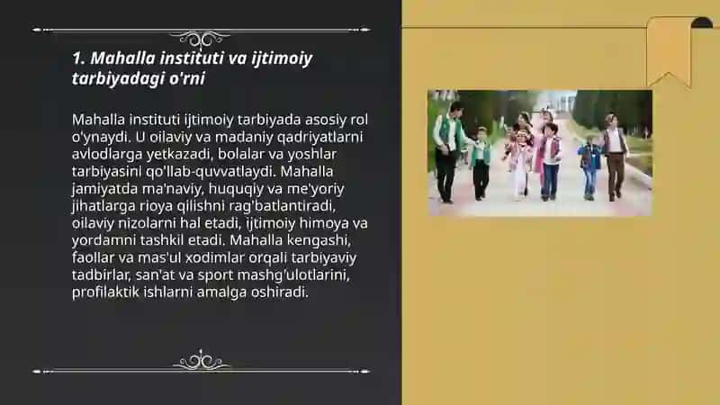 Mahalla instituti va ijtimoiy tarbiyadagi o'rni 3