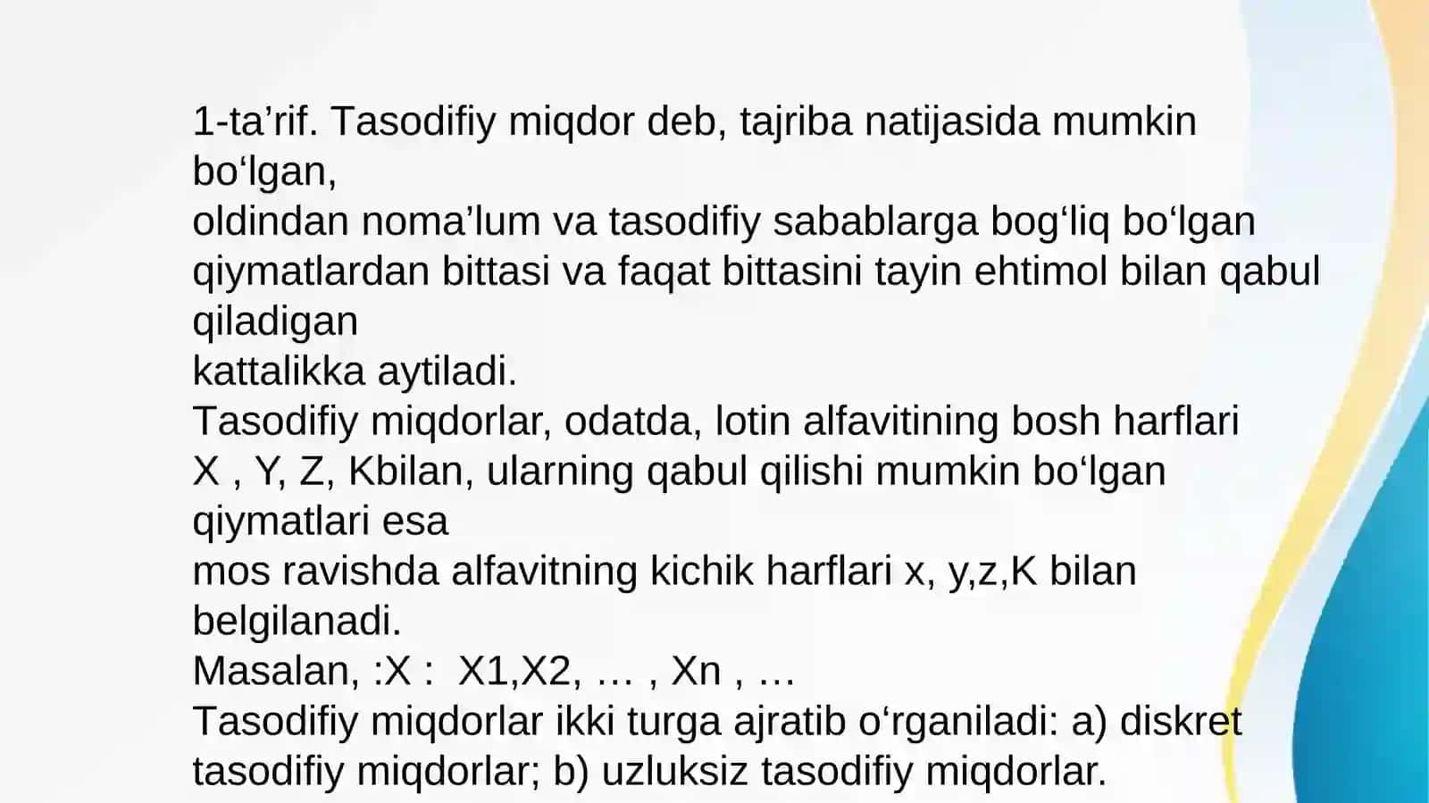 Diskret tasodifiy miqdorlar 3