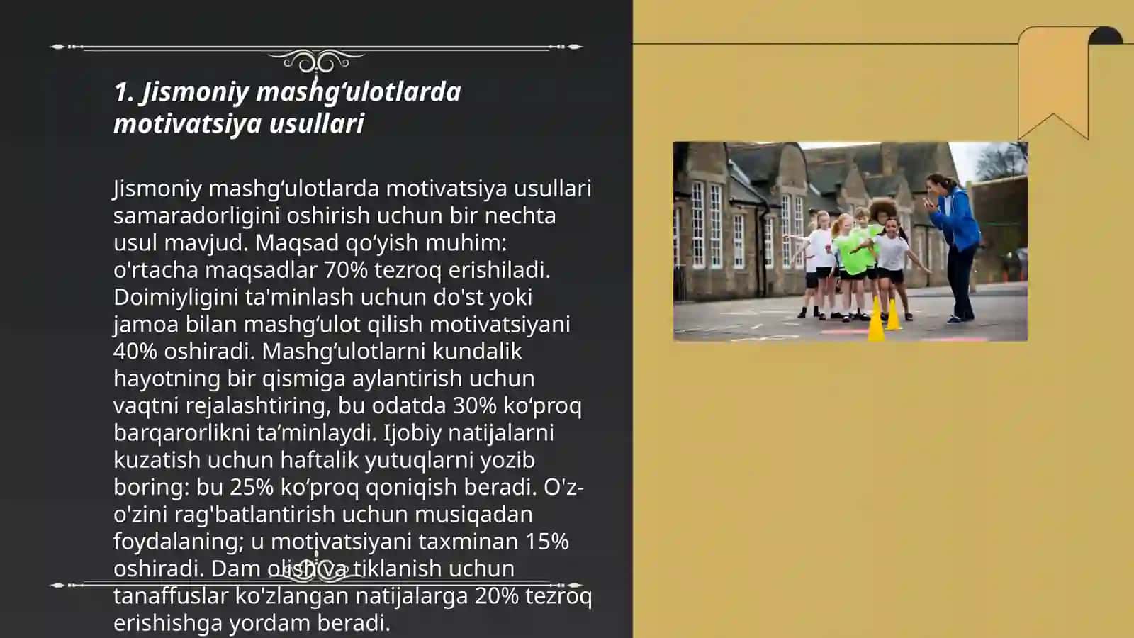 Jismoniy tarbiya mashgʻulotlari va jismoniy mehnatni kompleks tashkil etish samaradorligi by Mamadaliyev Begzod 3