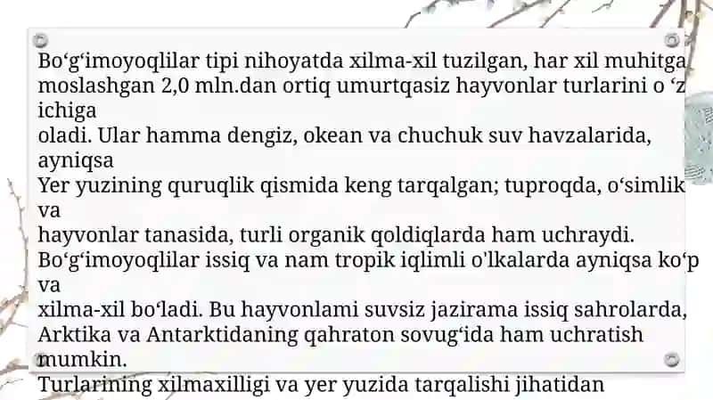 Bo'g'imoyoqlilarning kekib chiqish sabablari 3