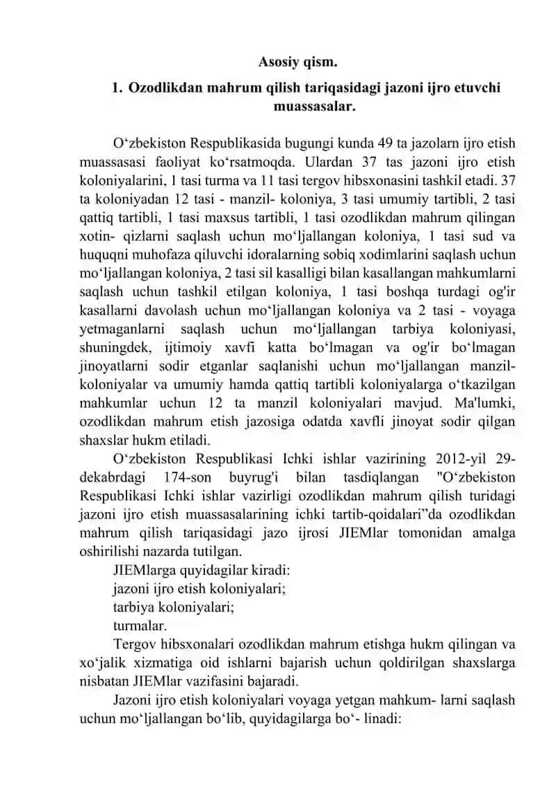 Ozodlikdan mahrum qilish tariqasidagi jazoni ijro etuvchi muassasalar 3