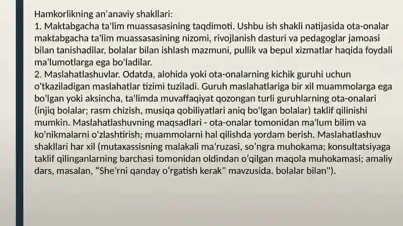 Ota onalar bilan hamkorlik 3