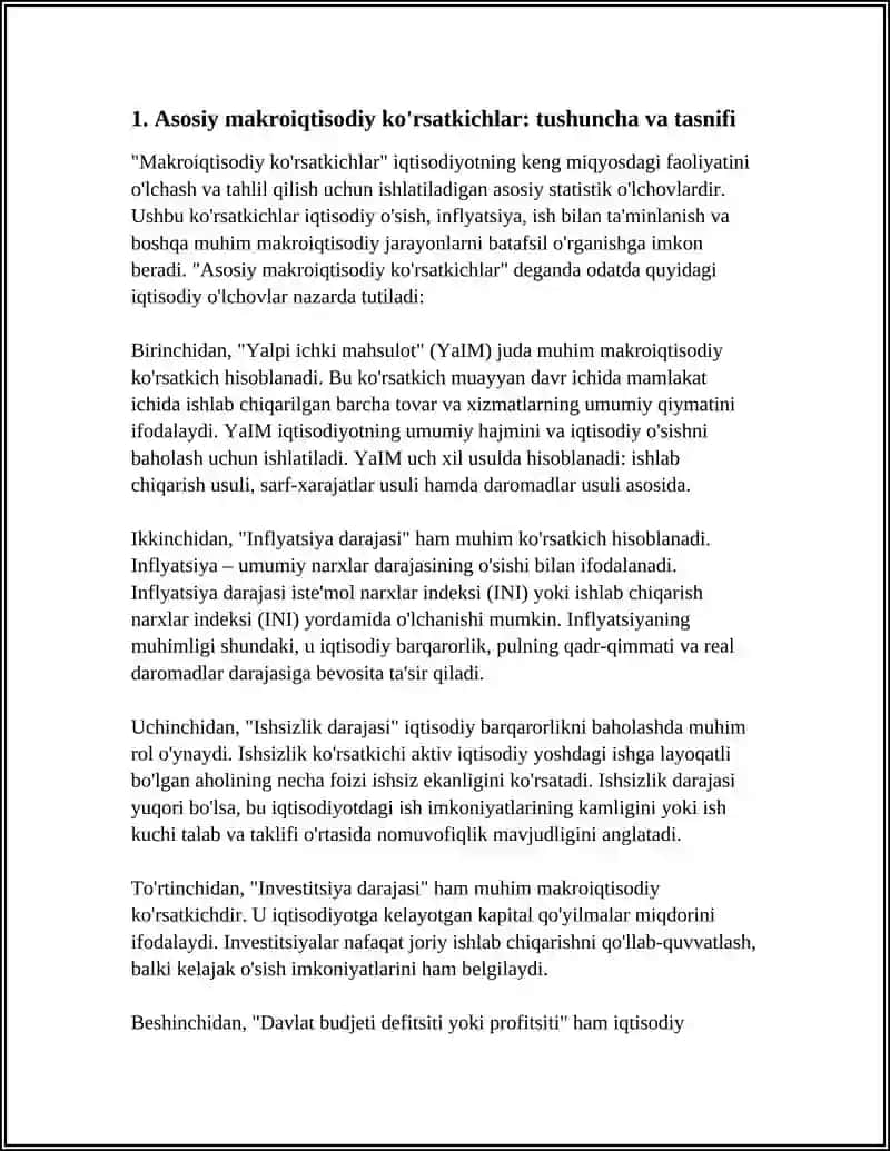 ASOSIY MAKROIQTISODIY KO'RSATKICHLARNING MOHIYATI VA ROLI 3