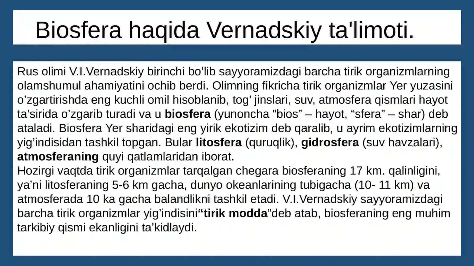 Xoldarova Diyoraning umumiy ekologiya fanidan taqdimoti 3