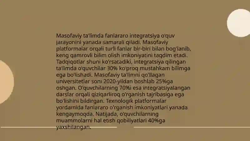 Masofaviy ta'limda integratsiya 3