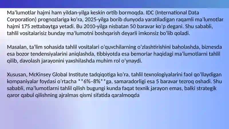Ma’lumotlarni tahlil qilish vositalari. Excel xususiyatlarini taqqoslash 3